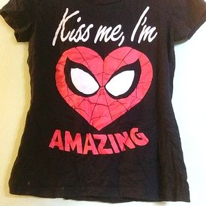 Kiss Me, I'm Amazing Spiderman Heart Tshirt